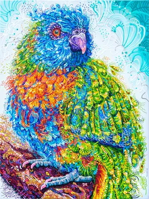 Laverne Lorikeet by Tina Dinte, Acrylic, Australiana