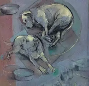 including the drawing process as part of the final painting is a deliberate action to show the process as part of the finish…