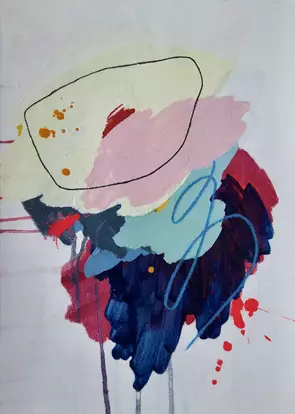 Colourful abstract work on paper