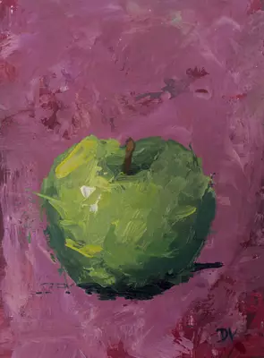 Pink lady apple 2 by Damien Venditti, Oil, Impressionism