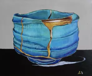 JAPANESE KINTSUGI by Lily Iris, Acrylic, Photorealism