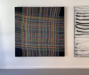 “Woven” by louise de Weger, Acrylic, Abstract
