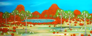 This painting was created using my Imagination or minds eye I have some vague memories of areas like this when I was a child…