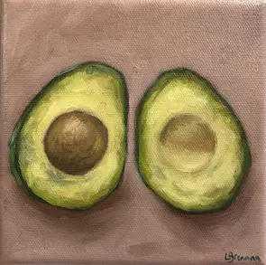 Avocado on pink background