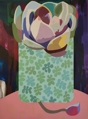 A flower in a vase.