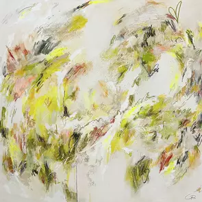 "Lovebomb" 2023 by Laura Burton, Acrylic, Abstract
