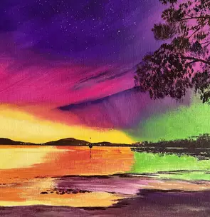 Colourful night sky