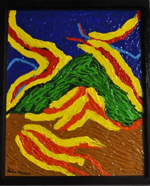 abstract depiction of highly texturised twirls and swirls'