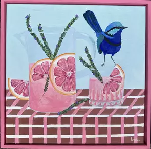 Tickled Pink by Bec Davidson, Acrylic, Modern