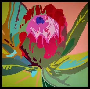 A close up of a colourful flower.