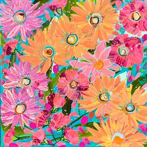 Vibrant abstract colourful flowering gums.