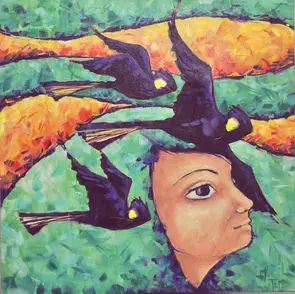 Flight by Two Black Dogs, Acrylic, Abstract