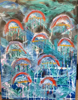 Jellyfish From Space 4 by ZYL ZYLBAT, Acrylic