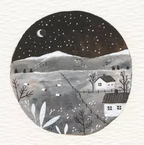 Little moonlit farm by Daniella Germain, Other Media