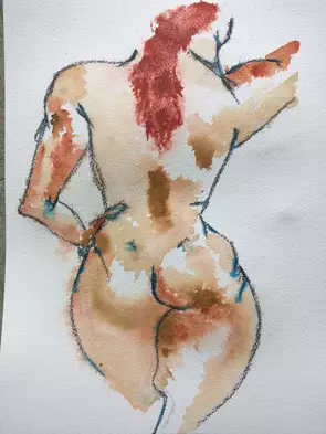 Lisa Bora - Curves by Lisa Bora, Watercolour, Abstract