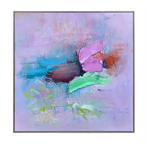 pink and green abstract painting
