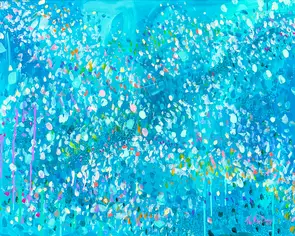 Vibrant and moody ocean abstract seascape With a sunset sky.