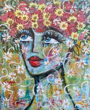 Daisy by Rosa Matalone, Acrylic, Abstract
