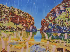 Vibrant Expressionist Australian Desert Landscape