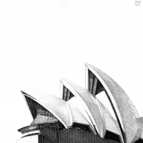 Travelling with Ink Sydney Opera House Sydney drawing on paper artwork