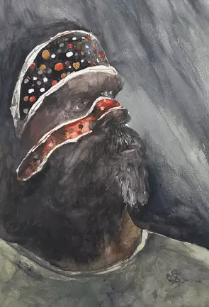 Voiceless IV by Bernd Rieve, Watercolour, Impressionism