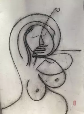 Original Erskine fine art sketch on acid free paper .