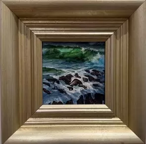 miniature seascape in blues