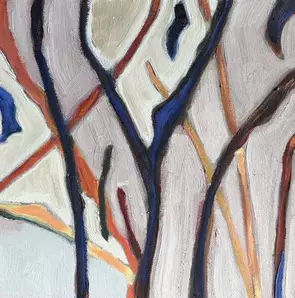 Colourful shapes of tree bark