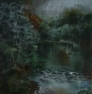 hinterland in deep green shadows