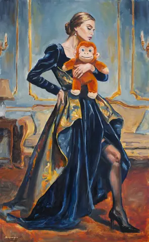 Something to Hold by Roberto Domeneghini, Oil, Figurative