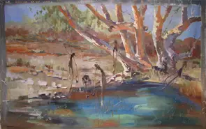 Playing on a very hot day, at the waterhole, swinging from the branches, splashing with lots of laughter. Collecting food in…