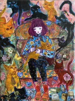Cat schnook by Josh Honeyman, Acrylic, Expressionism