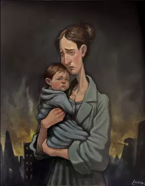 A Sign of the Times by Pete Conroy, Oil, Figurative