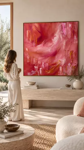 Wildly Alive by Alanah Jarvis, is an original textured abstract painting featuring earthy terracotta, dusty pink, blush and …