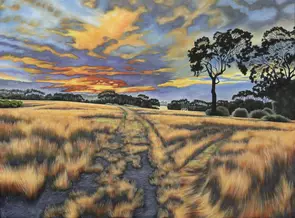 Bellbrae Landscape 2 Sunrise by Karen Standke, Oil, Realism
