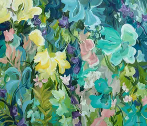 large colourful botanical flower painting