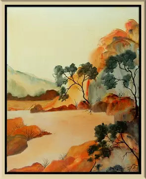 Outback creek in warm tones