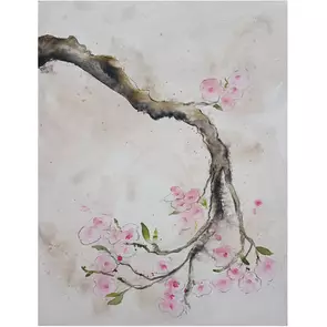 cherry blossom flowers and cherry tree in white, pink nd black.