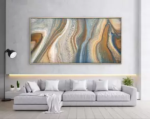 Original acrylic painting, earthy layered design