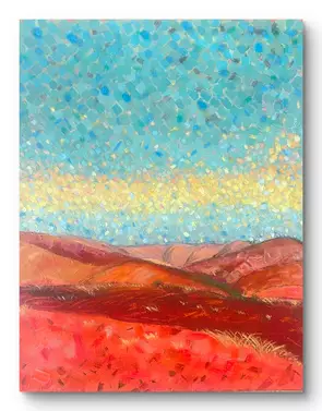 This one is inspired by Flinders Ranges. The style is a mix of abstraction and contemporary impressionism. Painted in layere…