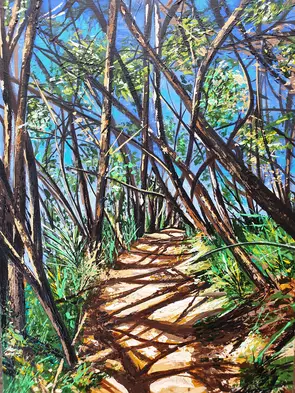 Coastal Tracks 🌞🌿🌾🌱 by Amps -, Acrylic, Abstract