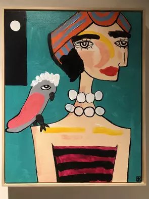 Rosetta and Ronaldo (framed). by Kate Rogers, Acrylic, Abstract