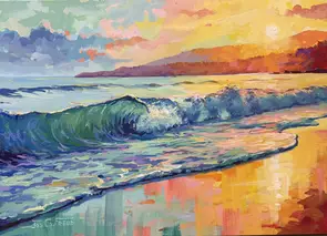 Seascape in vibrant colours.