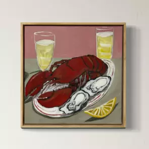 Oyster and lobster with 2 glass of champagne