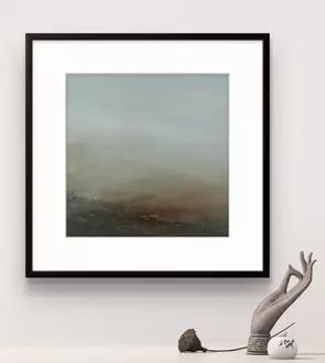 A dreamlike landscape suspended between earth and sky