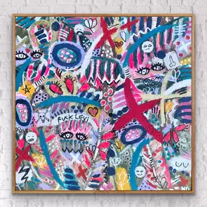 colourful, strange, eyes, bunyips, graffiti,