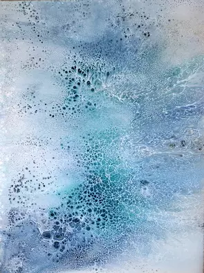 An abstract pastel sea blues seascape