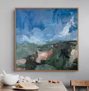 an abstract horizon landscape in earthy tones