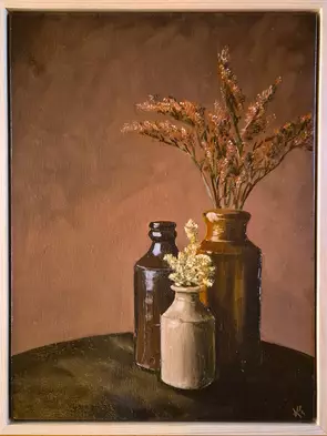 Earthen Still Life by Kerstin Freund, Oil, Realism