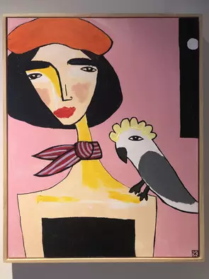 Greta and Garibaldi (framed). by Kate Rogers, Acrylic, Abstract